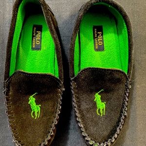 Polo Ralph Lauren Blue Suede Boys Slippers Size 6